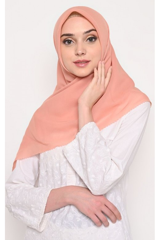 Segi Empat Lasercut Double Haikon  Peach